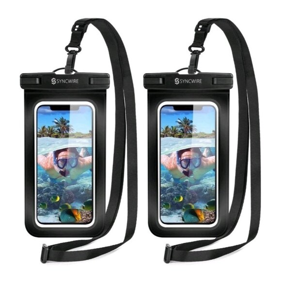 SYNCWIRE Waterproof Phone Pouch 2 Pack Universal IPX8 Waterproof Phone Case - Picture 1 of 8